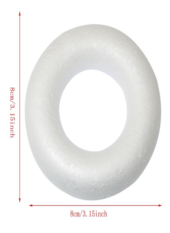 RLECS DIY Decorative Foam Ring 8cm/3.15 Inches Suitable for Flower Projects, Christmas, Home Decoration Wedding Wreath Rings - Image 3